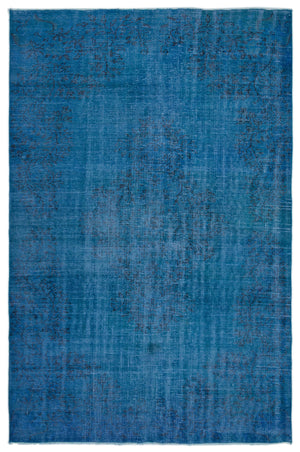Blue Over Dyed Vintage Rug 6'0'' x 9'4'' ft 184 x 284 cm