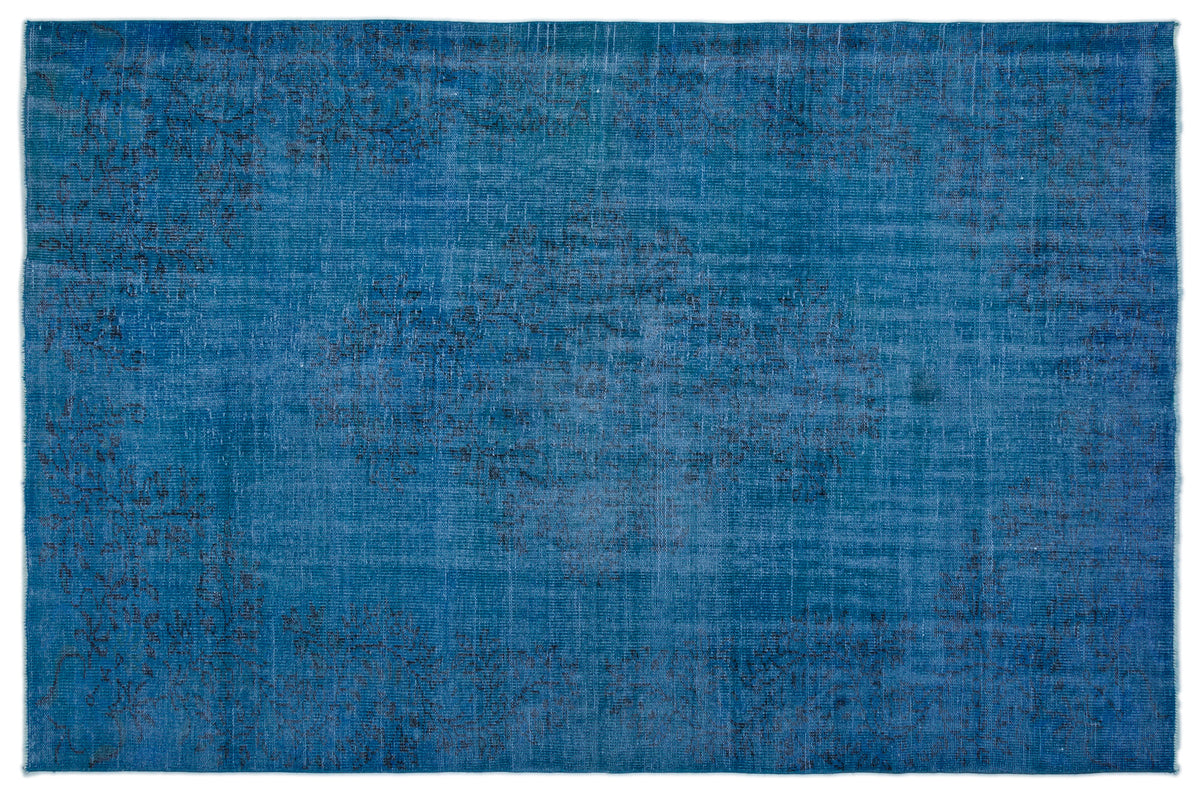 Blue Over Dyed Vintage Rug 6&#39;0&#39;&#39; x 9&#39;4&#39;&#39; ft 184 x 284 cm