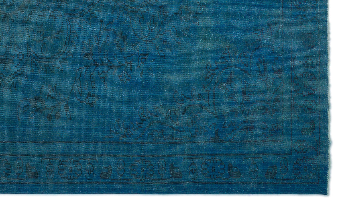Blue Over Dyed Vintage Rug 5&#39;7&#39;&#39; x 9&#39;4&#39;&#39; ft 169 x 284 cm