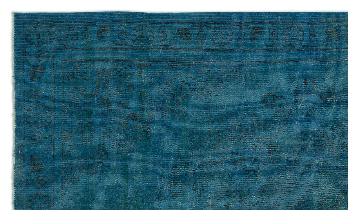 Blue Over Dyed Vintage Rug 5&#39;7&#39;&#39; x 9&#39;4&#39;&#39; ft 169 x 284 cm