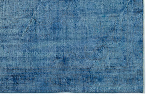 Blue Over Dyed Vintage Rug 5'10'' x 8'11'' ft 178 x 272 cm