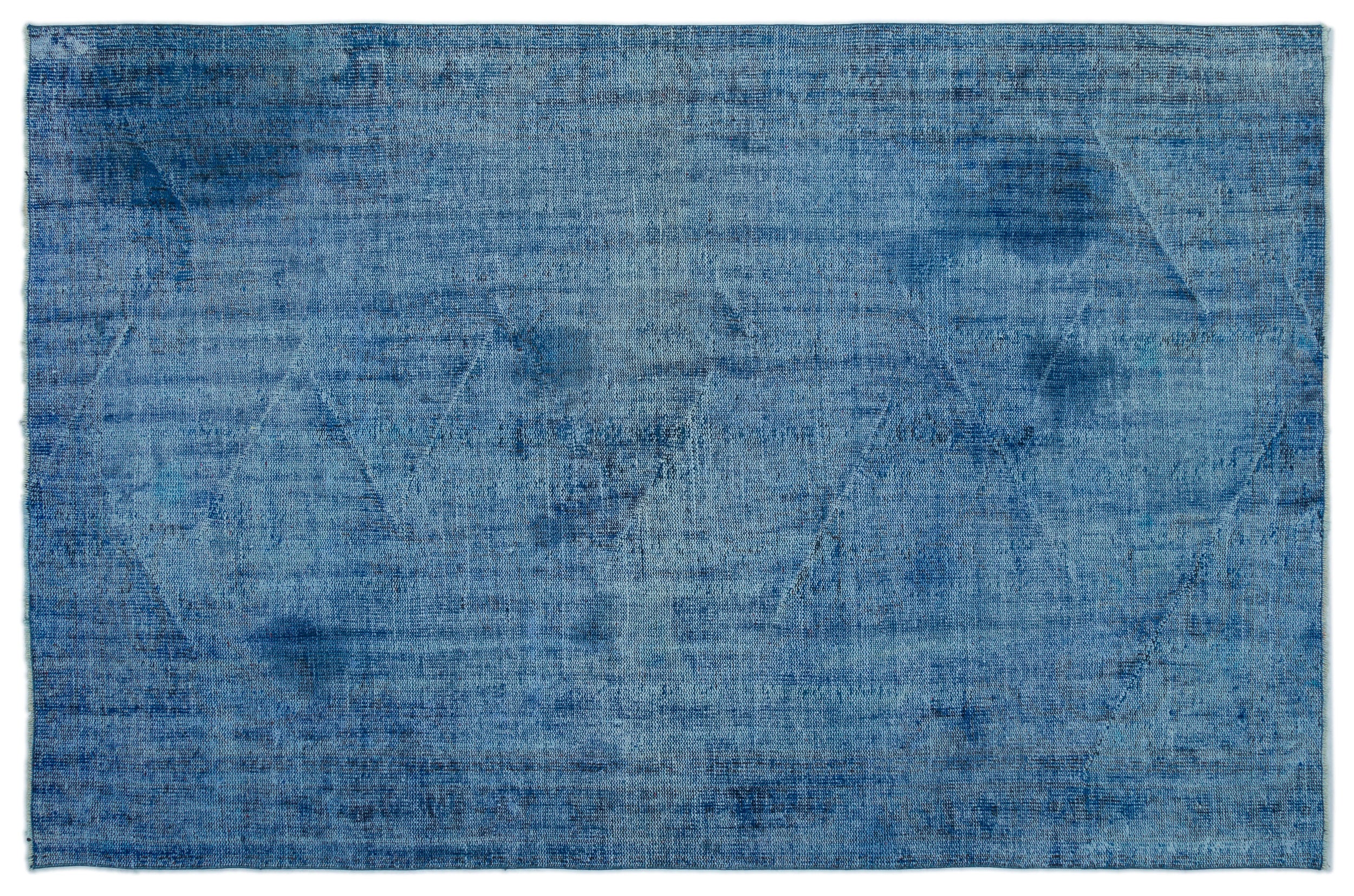 Blue Over Dyed Vintage Rug 5'10'' x 8'11'' ft 178 x 272 cm
