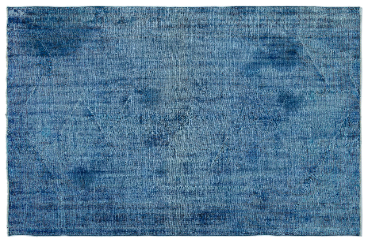 Blue Over Dyed Vintage Rug 5&#39;10&#39;&#39; x 8&#39;11&#39;&#39; ft 178 x 272 cm