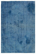 Blue Over Dyed Vintage Rug 5'10'' x 8'11'' ft 178 x 272 cm