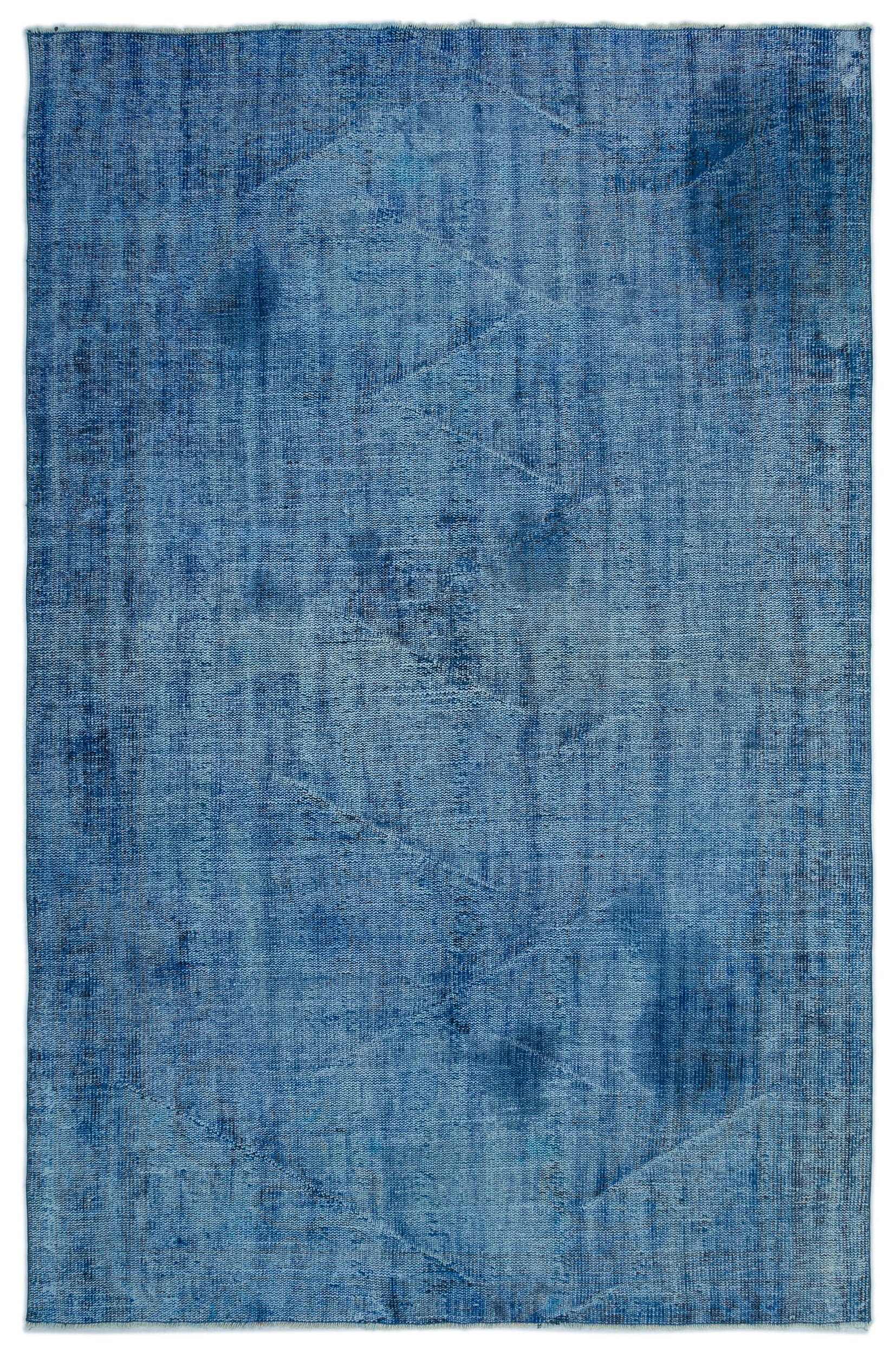 Blue Over Dyed Vintage Rug 5'10'' x 8'11'' ft 178 x 272 cm