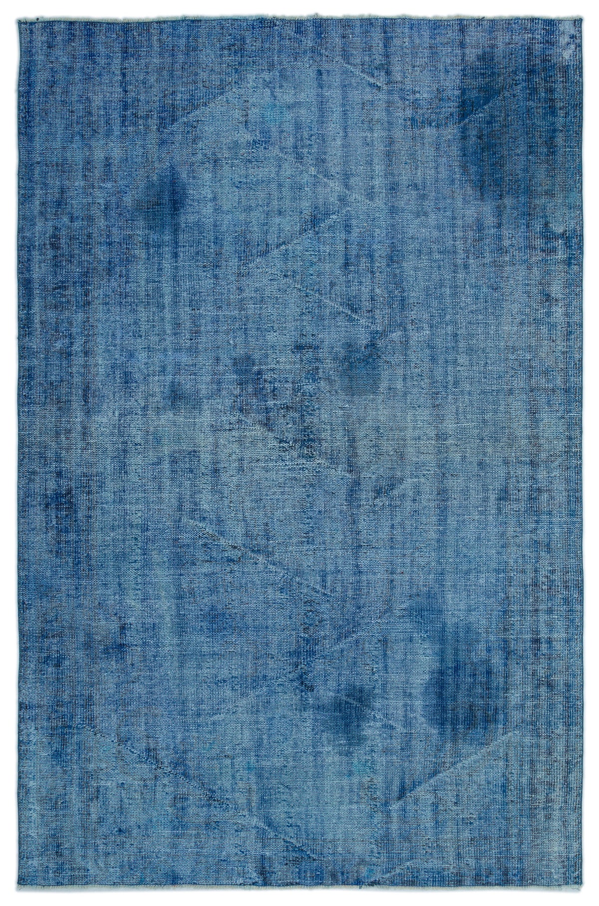 Blue Over Dyed Vintage Rug 5&#39;10&#39;&#39; x 8&#39;11&#39;&#39; ft 178 x 272 cm