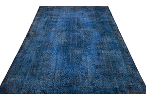 Blue Over Dyed Vintage Rug 5'10'' x 9'9'' ft 179 x 297 cm