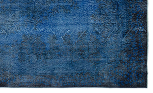 Blue Over Dyed Vintage Rug 5'10'' x 9'9'' ft 179 x 297 cm