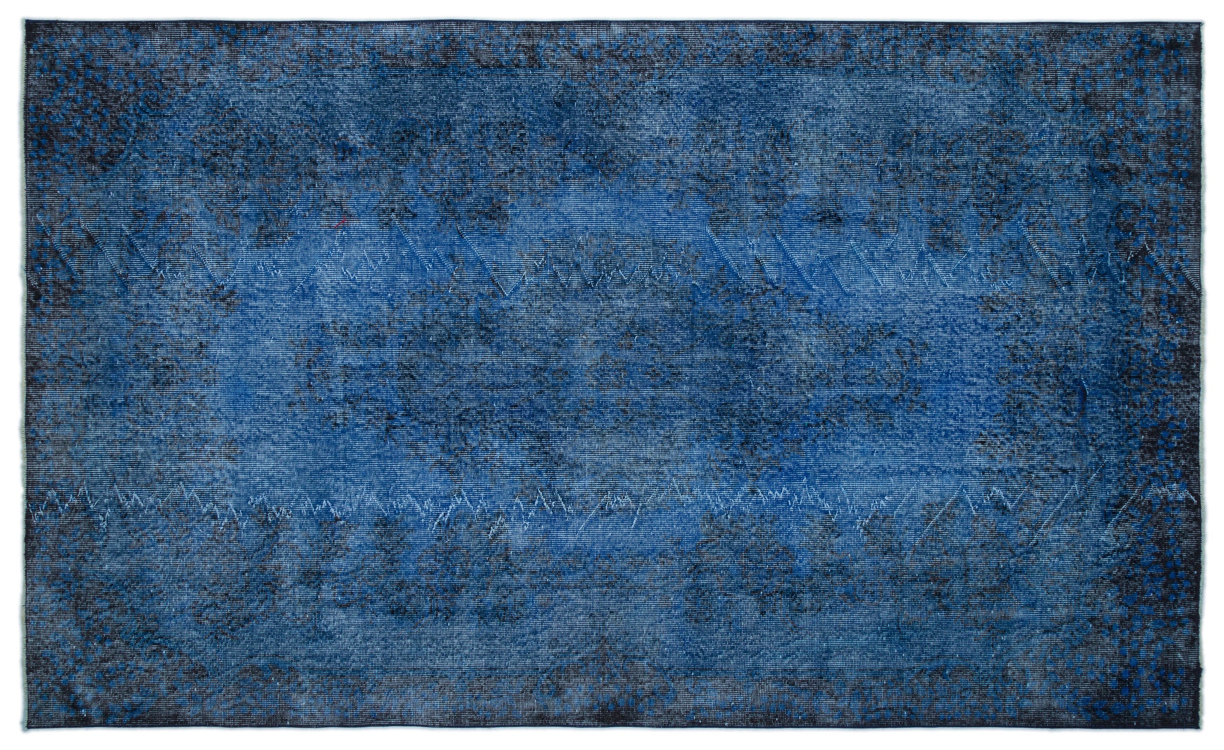 Blue Over Dyed Vintage Rug 5'10'' x 9'9'' ft 179 x 297 cm