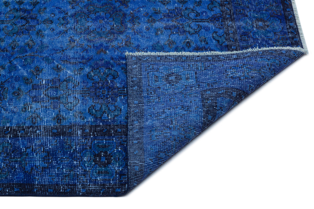 Blue Over Dyed Vintage Rug 5&#39;10&#39;&#39; x 9&#39;11&#39;&#39; ft 177 x 301 cm