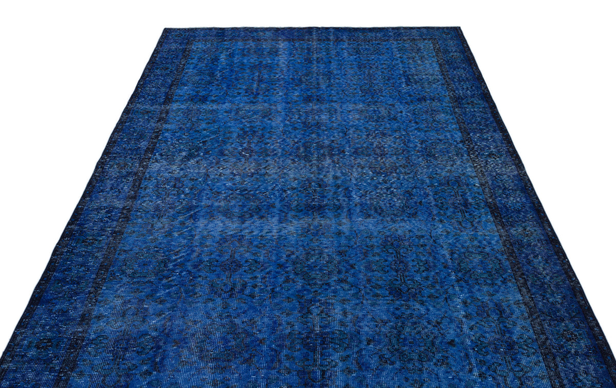 Blue Over Dyed Vintage Rug 5&#39;10&#39;&#39; x 9&#39;11&#39;&#39; ft 177 x 301 cm