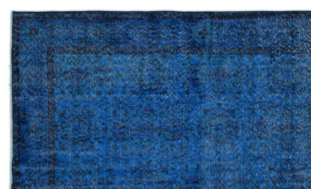 Blue Over Dyed Vintage Rug 5'10'' x 9'11'' ft 177 x 301 cm