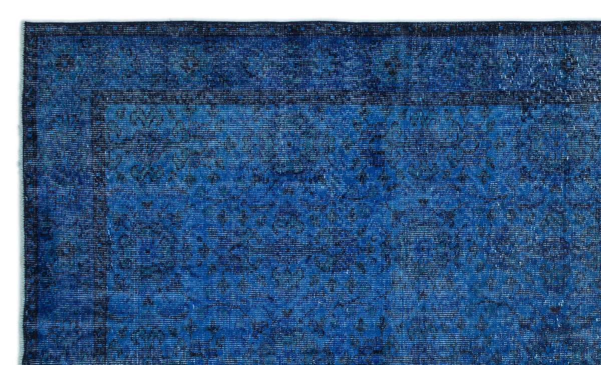 Blue Over Dyed Vintage Rug 5&#39;10&#39;&#39; x 9&#39;11&#39;&#39; ft 177 x 301 cm