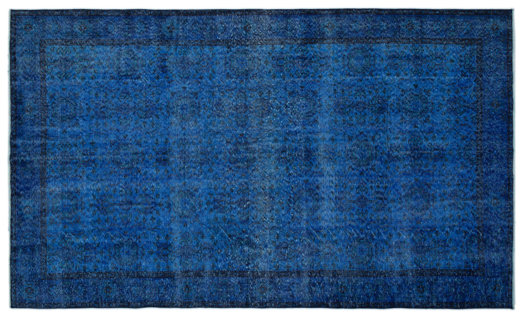 Blue Over Dyed Vintage Rug 5'10'' x 9'11'' ft 177 x 301 cm