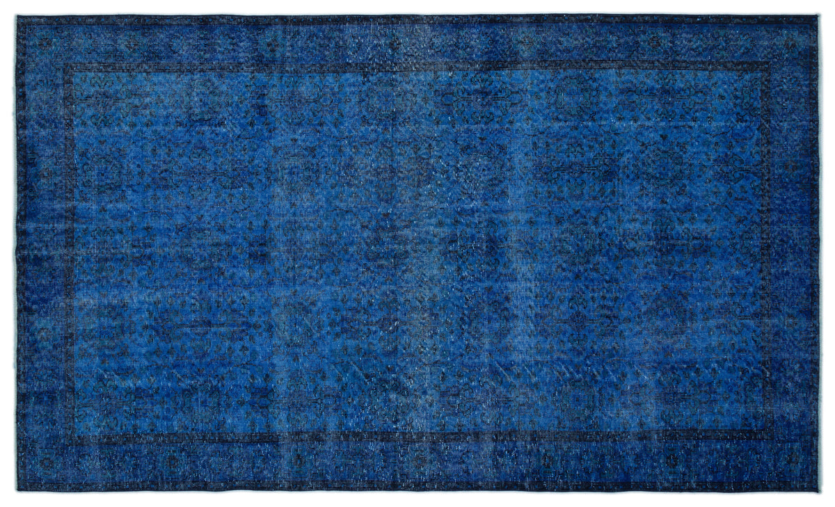 Blue Over Dyed Vintage Rug 5&#39;10&#39;&#39; x 9&#39;11&#39;&#39; ft 177 x 301 cm