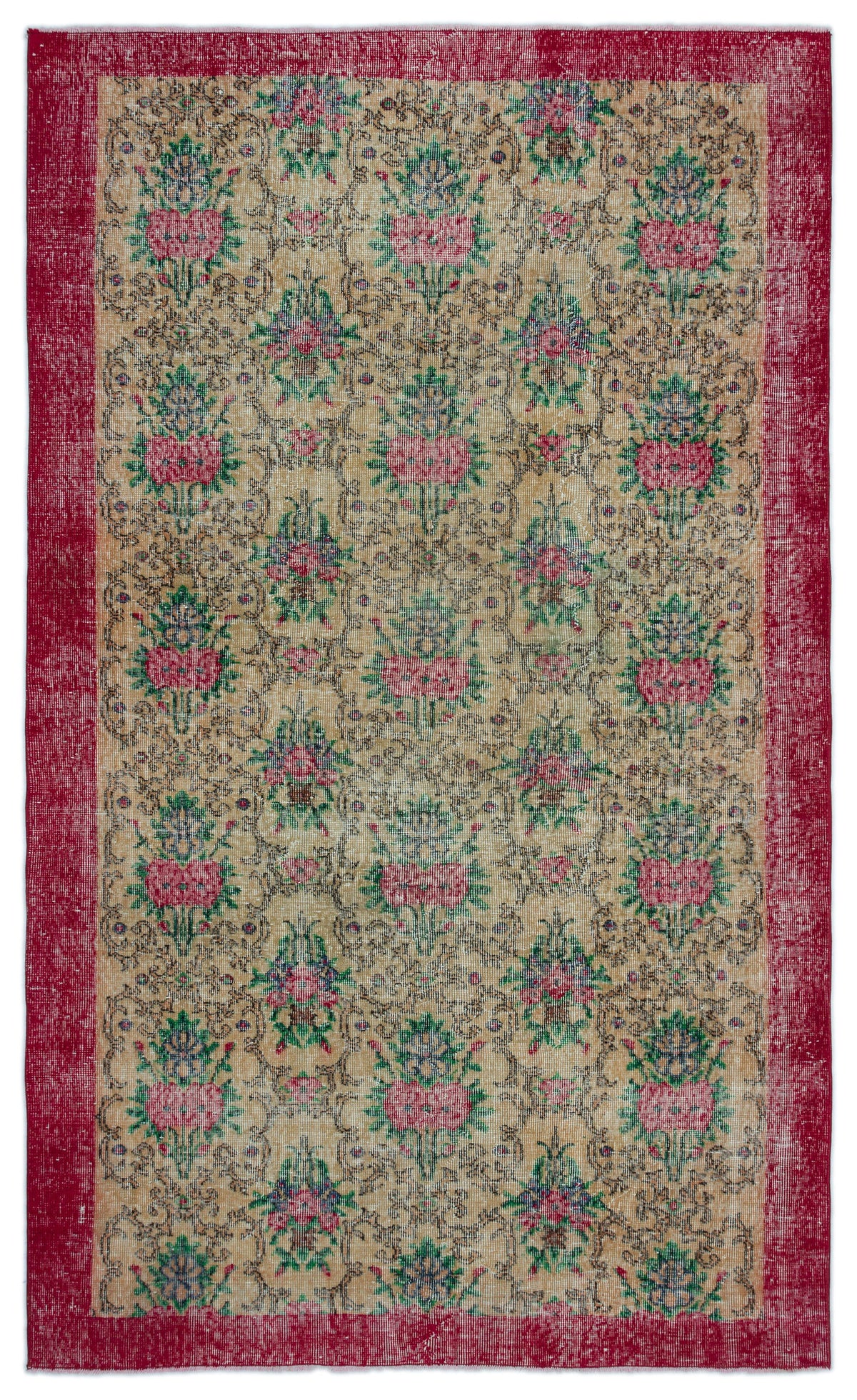 Retro Over Dyed Vintage Rug 5&#39;1&#39;&#39; x 8&#39;7&#39;&#39; ft 156 x 261 cm
