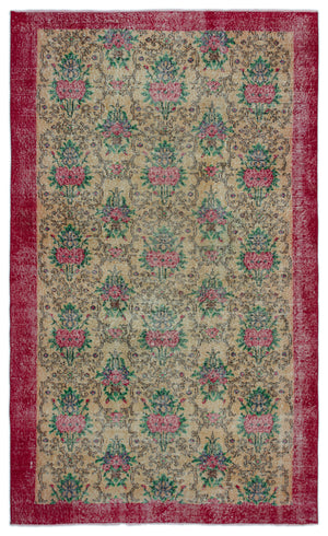 Retro Over Dyed Vintage Rug 5'1'' x 8'7'' ft 156 x 261 cm