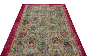 Retro Over Dyed Vintage Rug 5'1'' x 8'7'' ft 156 x 261 cm