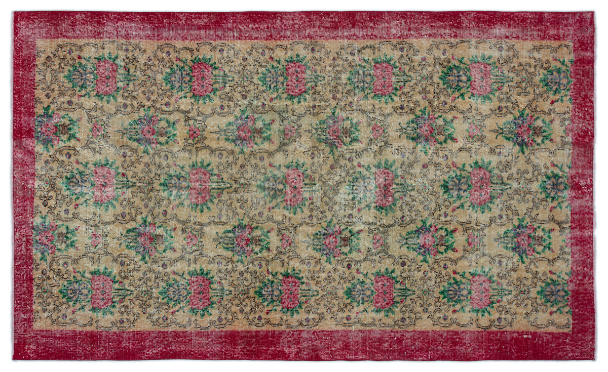 Retro Over Dyed Vintage Rug 5&#39;1&#39;&#39; x 8&#39;7&#39;&#39; ft 156 x 261 cm
