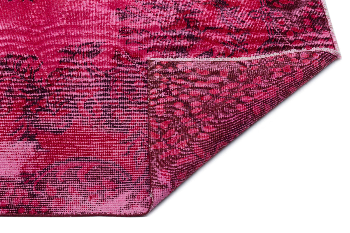 Red Over Dyed Vintage Rug 5&#39;5&#39;&#39; x 9&#39;7&#39;&#39; ft 164 x 292 cm