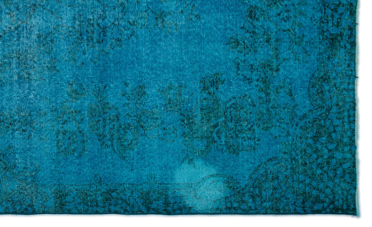 Turquoise  Over Dyed Vintage Rug 5&#39;6&#39;&#39; x 9&#39;2&#39;&#39; ft 168 x 280 cm