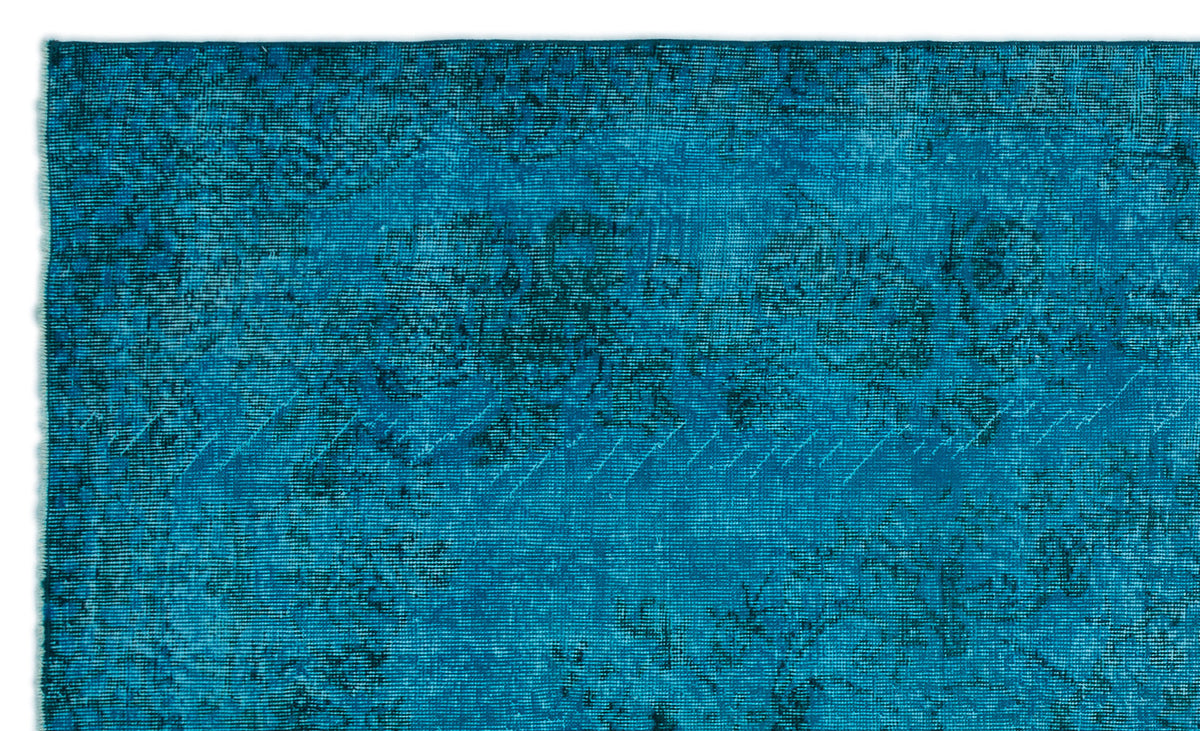 Turquoise  Over Dyed Vintage Rug 5&#39;6&#39;&#39; x 9&#39;2&#39;&#39; ft 168 x 280 cm