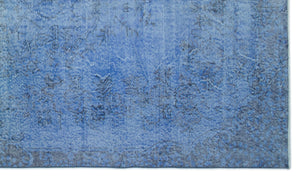 Blue Over Dyed Vintage Rug 5'4'' x 9'3'' ft 163 x 281 cm