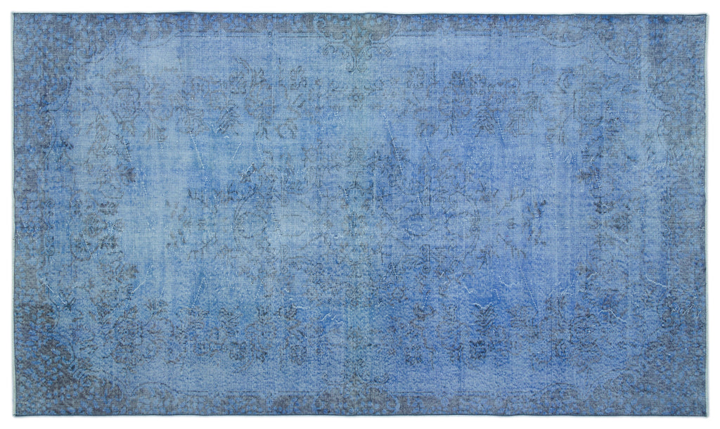 Blue Over Dyed Vintage Rug 5'4'' x 9'3'' ft 163 x 281 cm