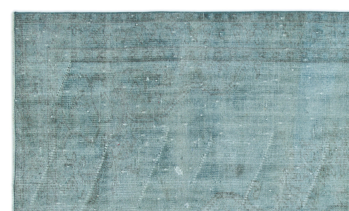 Turquoise  Over Dyed Vintage Rug 4&#39;11&#39;&#39; x 8&#39;2&#39;&#39; ft 150 x 250 cm