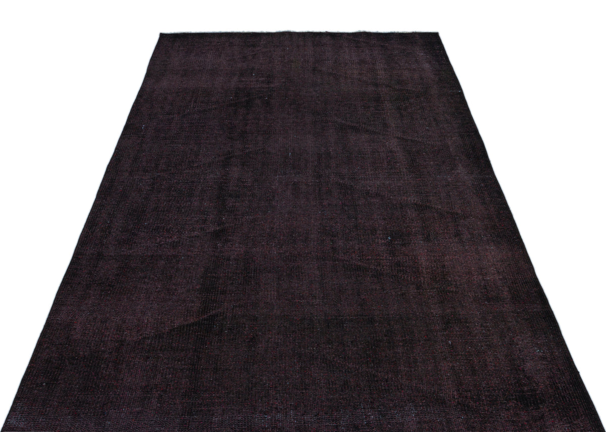 Black Over Dyed Vintage Rug 4&#39;8&#39;&#39; x 7&#39;11&#39;&#39; ft 142 x 241 cm