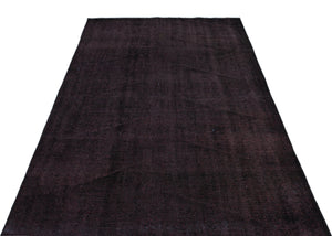 Black Over Dyed Vintage Rug 4'8'' x 7'11'' ft 142 x 241 cm