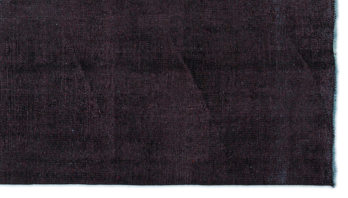 Black Over Dyed Vintage Rug 4&#39;8&#39;&#39; x 7&#39;11&#39;&#39; ft 142 x 241 cm