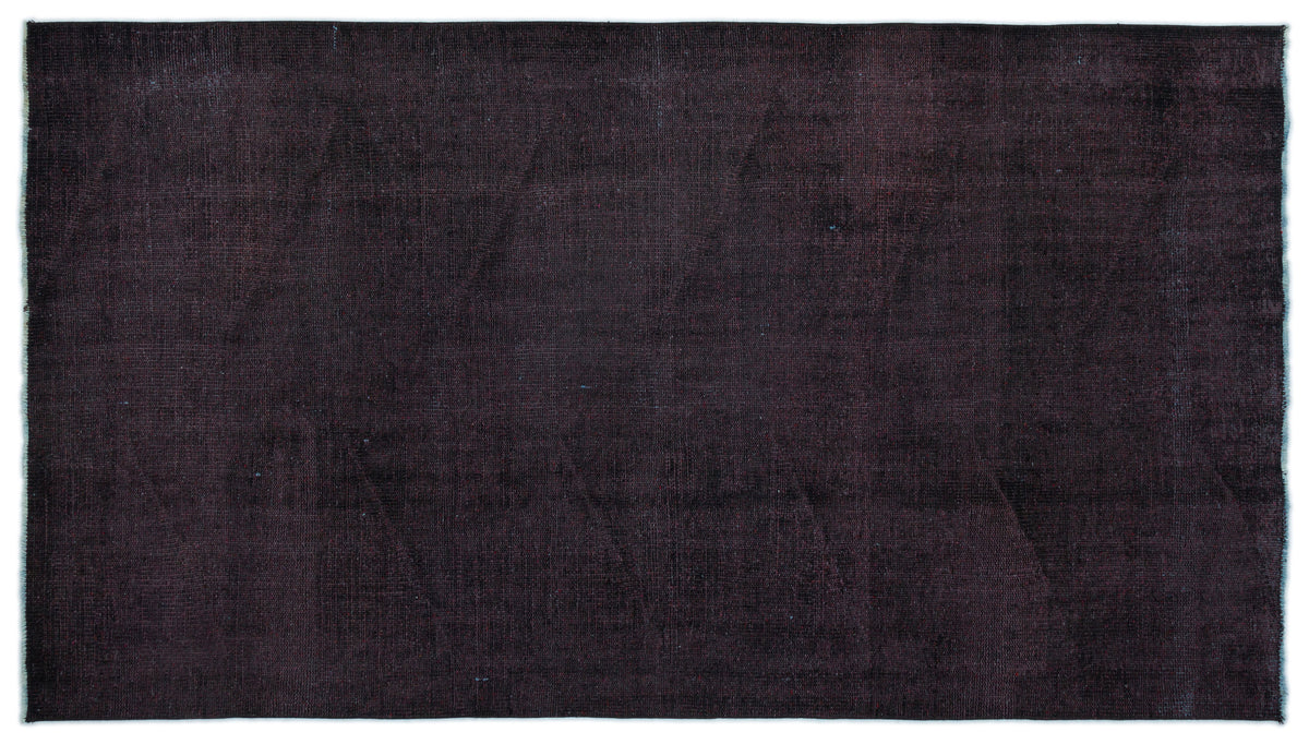 Black Over Dyed Vintage Rug 4&#39;8&#39;&#39; x 7&#39;11&#39;&#39; ft 142 x 241 cm