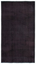 Black Over Dyed Vintage Rug 4'8'' x 7'11'' ft 142 x 241 cm