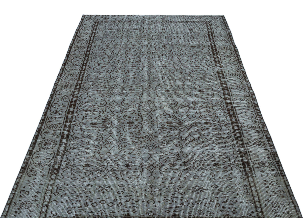 Gray Over Dyed Vintage Rug 4&#39;10&#39;&#39; x 8&#39;9&#39;&#39; ft 148 x 266 cm