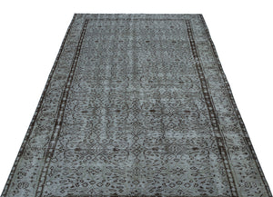 Gray Over Dyed Vintage Rug 4'10'' x 8'9'' ft 148 x 266 cm