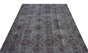 Gray Over Dyed Vintage Rug 5'9'' x 9'1'' ft 175 x 276 cm