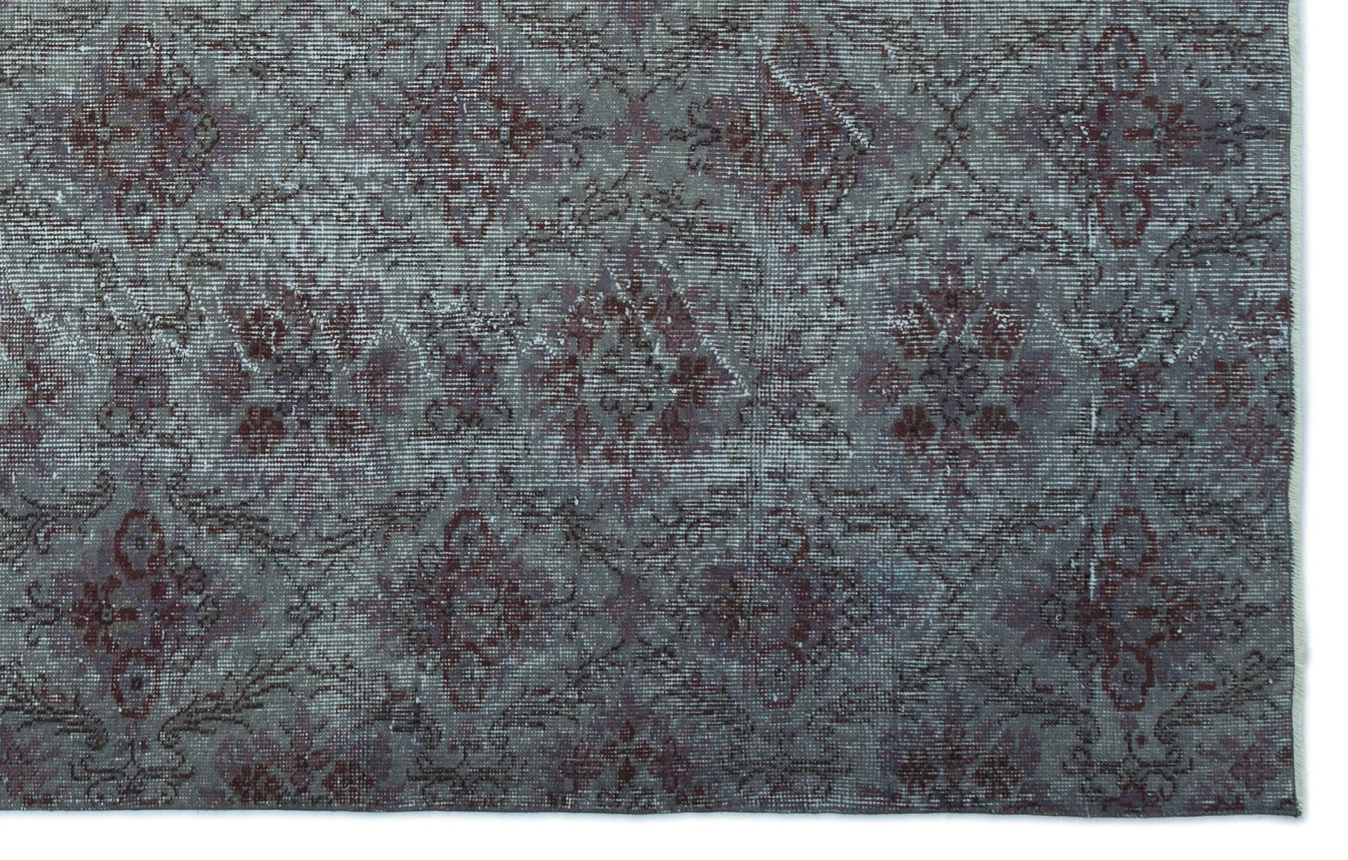 Gray Over Dyed Vintage Rug 5'9'' x 9'1'' ft 175 x 276 cm