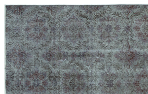 Gray Over Dyed Vintage Rug 5'9'' x 9'1'' ft 175 x 276 cm