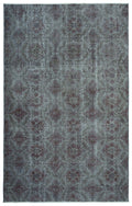 Gray Over Dyed Vintage Rug 5'9'' x 9'1'' ft 175 x 276 cm
