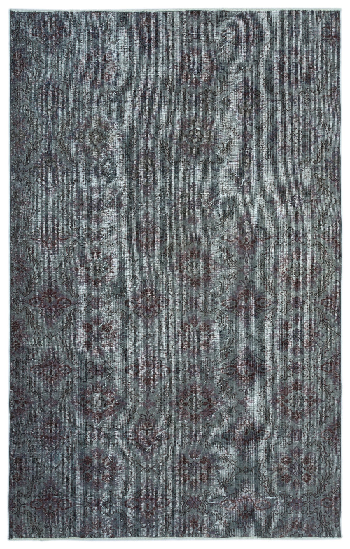 Gray Over Dyed Vintage Rug 5&#39;9&#39;&#39; x 9&#39;1&#39;&#39; ft 175 x 276 cm