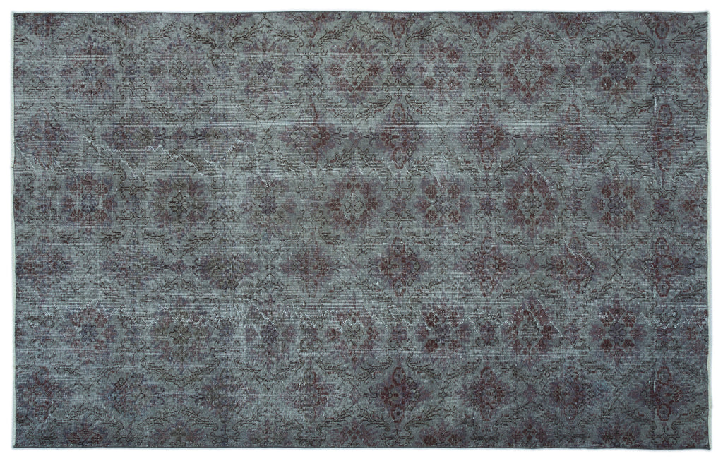 Gray Over Dyed Vintage Rug 5'9'' x 9'1'' ft 175 x 276 cm