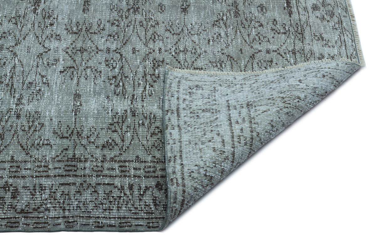 Blue Over Dyed Vintage Rug 4&#39;10&#39;&#39; x 7&#39;9&#39;&#39; ft 147 x 235 cm