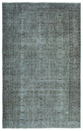 Blue Over Dyed Vintage Rug 4'10'' x 7'9'' ft 147 x 235 cm