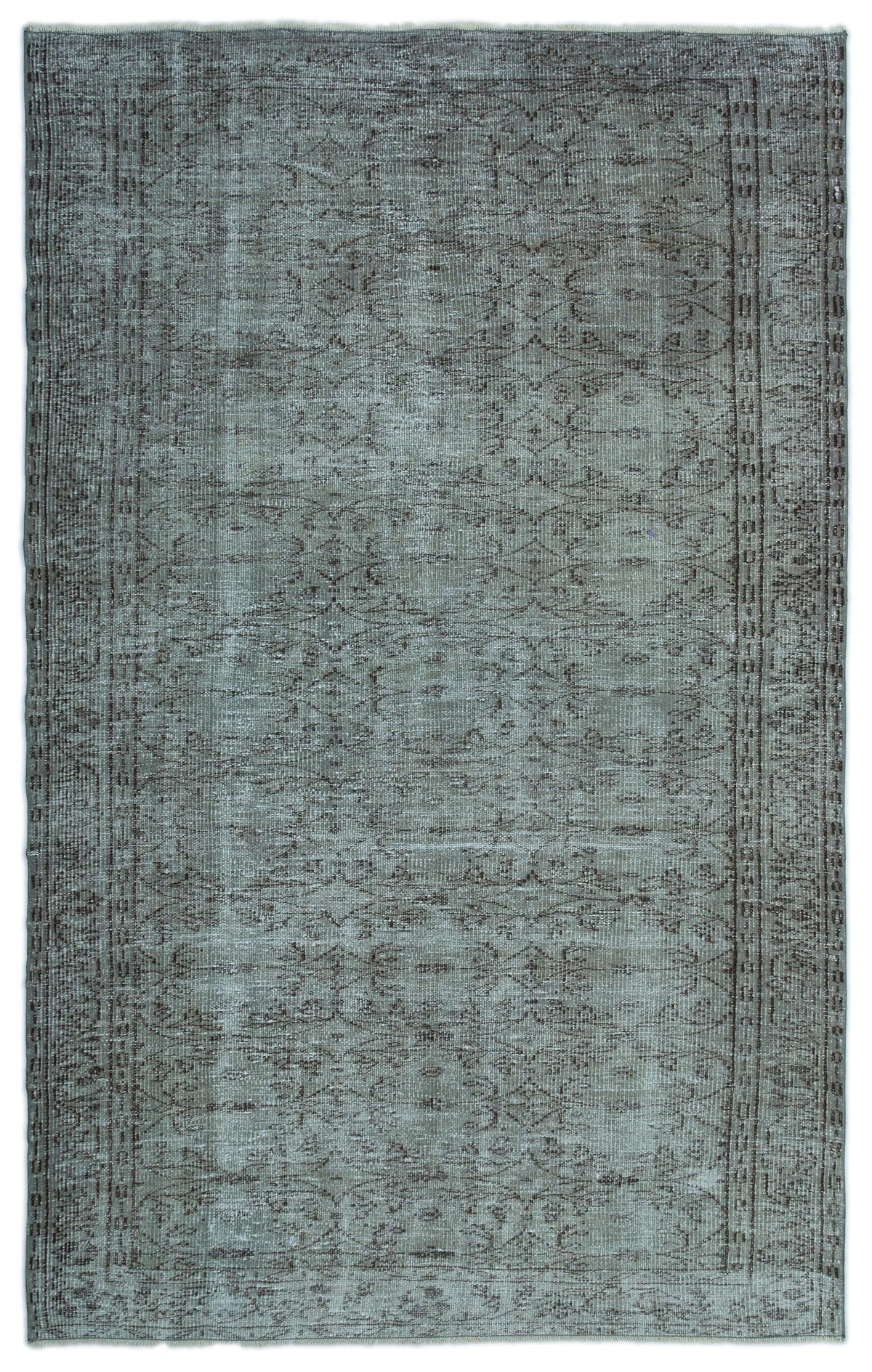 Blue Over Dyed Vintage Rug 4&#39;10&#39;&#39; x 7&#39;9&#39;&#39; ft 147 x 235 cm