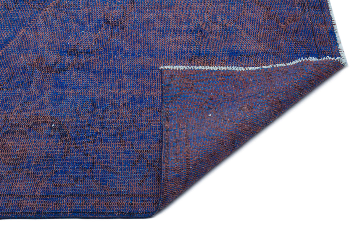 Blue Over Dyed Vintage Rug 4&#39;9&#39;&#39; x 8&#39;2&#39;&#39; ft 146 x 248 cm