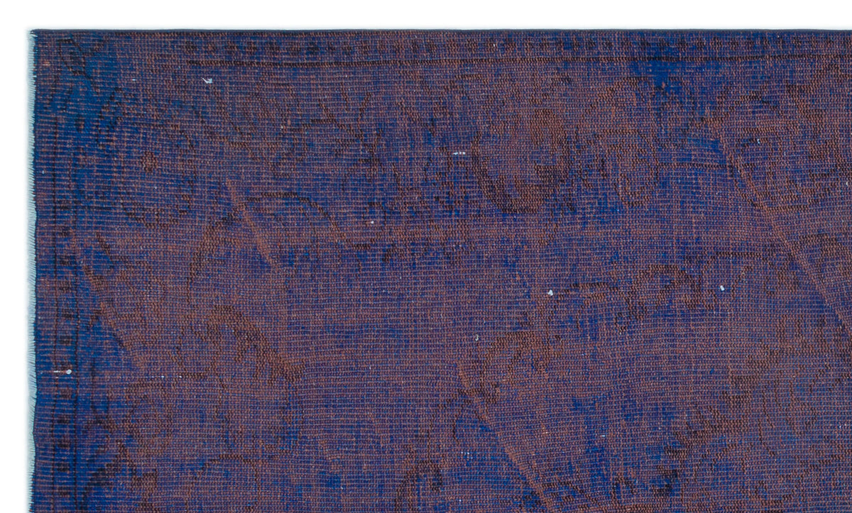 Blue Over Dyed Vintage Rug 4&#39;9&#39;&#39; x 8&#39;2&#39;&#39; ft 146 x 248 cm