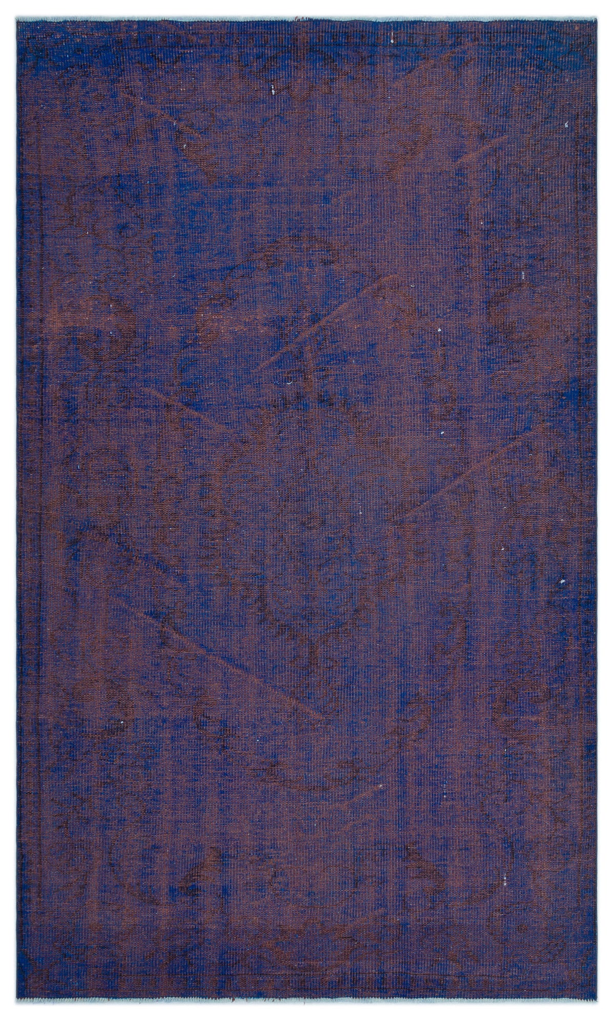 Blue Over Dyed Vintage Rug 4&#39;9&#39;&#39; x 8&#39;2&#39;&#39; ft 146 x 248 cm