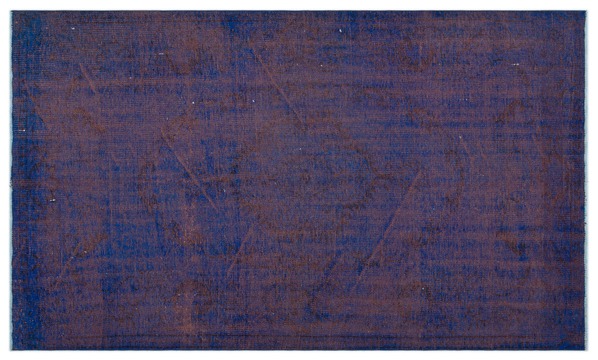 Blue Over Dyed Vintage Rug 4&#39;9&#39;&#39; x 8&#39;2&#39;&#39; ft 146 x 248 cm