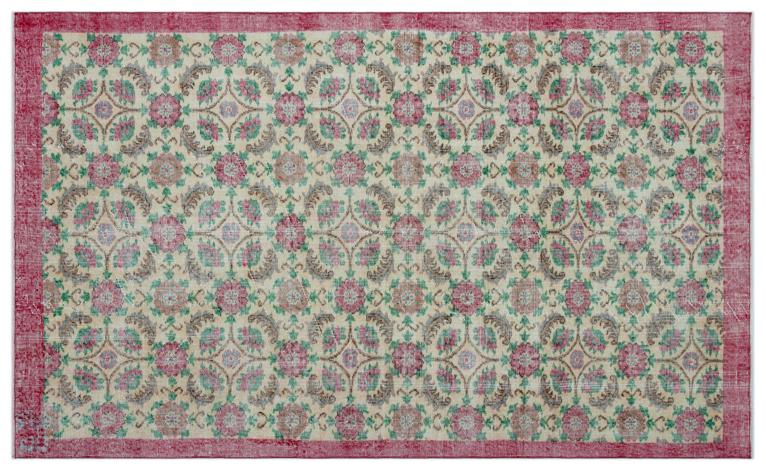 Retro Over Dyed Vintage Rug 5'6'' x 8'11'' ft 168 x 273 cm